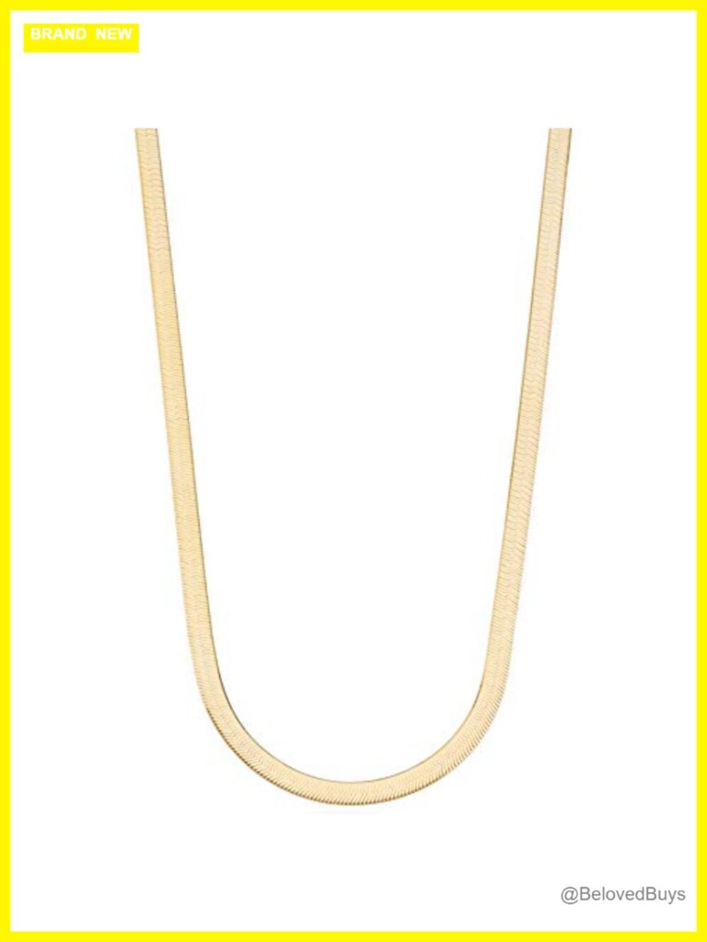 Sterling Silver 18K Gold Plated Herringbone Necklace 4.5mm Lobster Clasp Italian